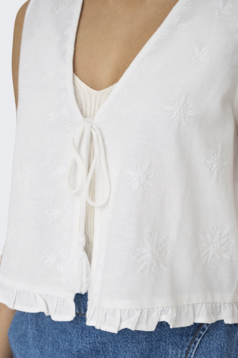 Only onljakiri linen s/l emb vest ptm